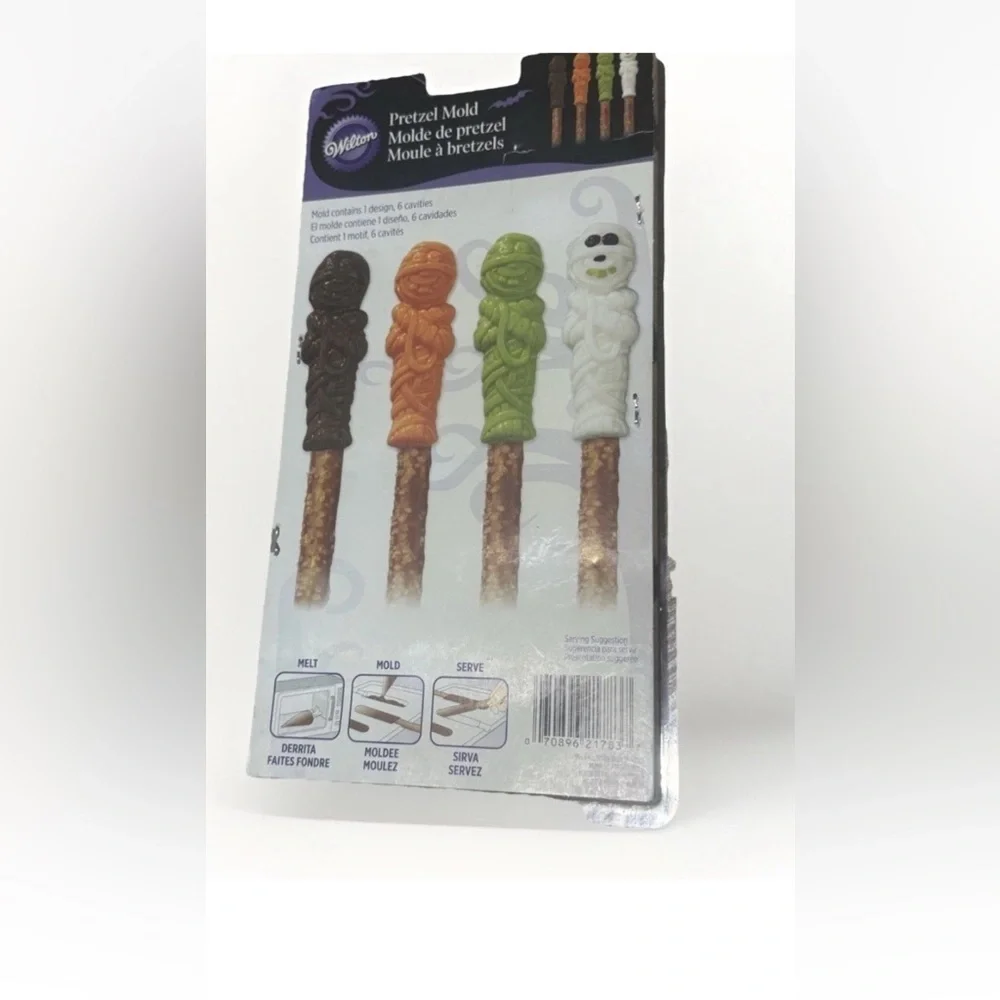 New Halloween Mummy Ghost 6 Place Mold Non Stick Chocolate Pretzel Mold 2115